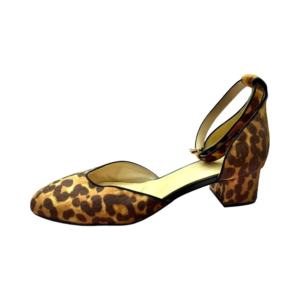Leopard Print Block Heel Ankle Strap Sandals Size 9.5M‎ CAbi Kiki